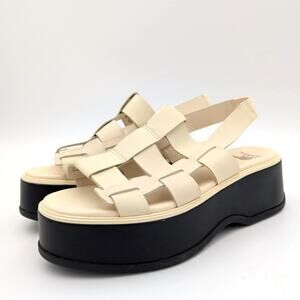 Sorel Dayspring Slingback Platform Sandals Women's Honey White Size US7.5 EU38.5